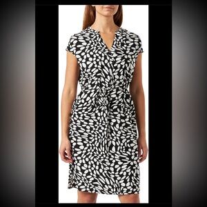 NWOT ELAINE Dress black & white Fern Lesley Evers cotton sleeveless Sz Large